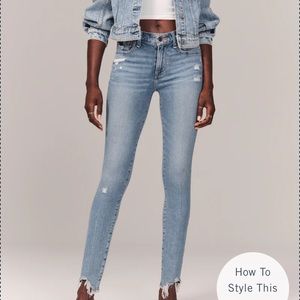 Abercrombie light wash super skinny ankle jeans